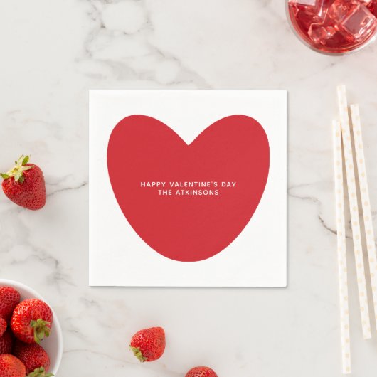 Serviette En Papier Simple mignon coeur rouge coutume Saint Valentin (En situation)