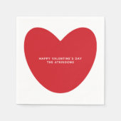 Serviette En Papier Simple mignon coeur rouge coutume Saint Valentin (Devant)