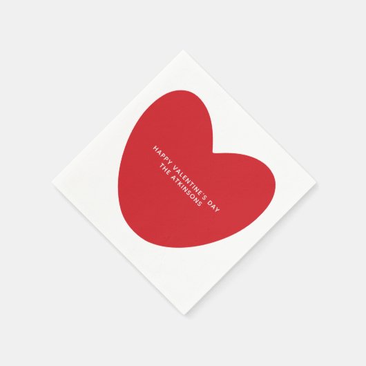 Serviette En Papier Simple mignon coeur rouge coutume Saint Valentin (Coin)