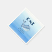 Serviette En Papier Simple mignonne Baleine Bleue Mer 1er anniversaire (Coin)
