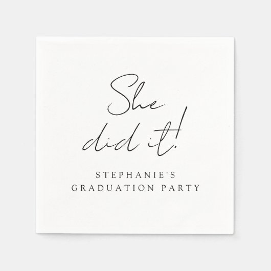 Serviette En Papier Simple minima moderne fête de graduation (Devant)