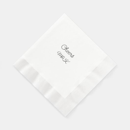 Serviette En Papier Simple minimal add name cheers couple name custom (Coin)