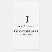 Serviette En Papier SIMPLE MINIMAL ajouter votre nom toiletteur person (Devant)