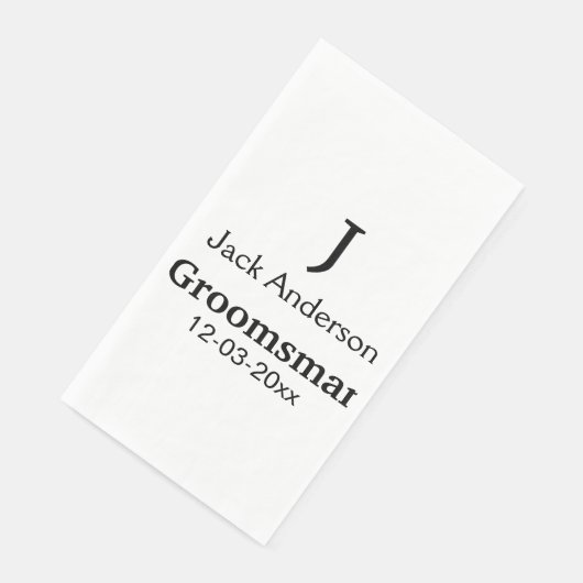 Serviette En Papier SIMPLE MINIMAL ajouter votre nom toiletteur person (Coin)