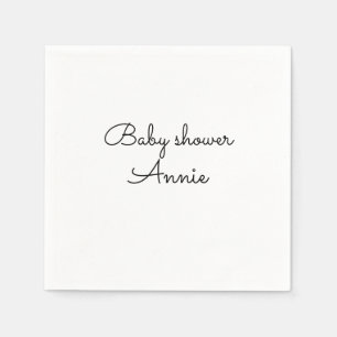 Serviette En Papier simple minimal ajoutez votre nom texte baby shower