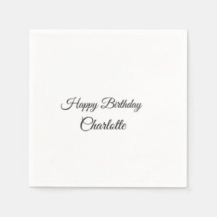 Serviette En Papier SIMPLE MINIMAL.CUTIE AJOUTER NOM BÉBÉ joyeux anniv