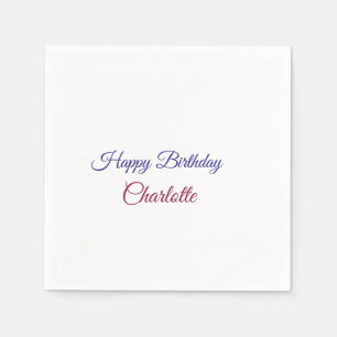 Serviette En Papier SIMPLE MINIMAL.CUTIE AJOUTER NOM BÉBÉ joyeux anniv