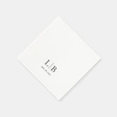 Serviette En Papier Simple minimal Élégant Mariage des initiales de mo (Coin)