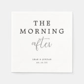 Serviette En Papier Simple Minimal Le Matin Après Brunch Mariage (Devant)