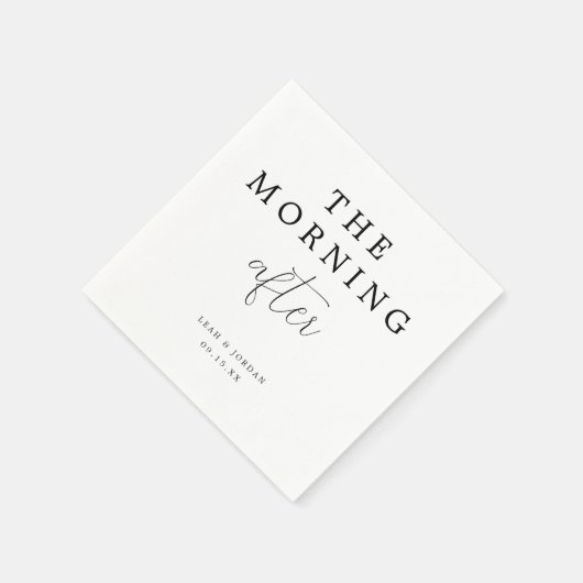 Serviette En Papier Simple Minimal Le Matin Après Brunch Mariage (Coin)