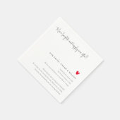 Serviette En Papier Simple Minimal Red Heart Script Mariage Fun Facts (Coin)