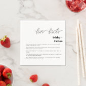 Serviette En Papier Simple Minimalist Fun Facts Couple Wedding (En situation)