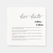 Serviette En Papier Simple Minimalist Fun Facts Couple Wedding (Devant)