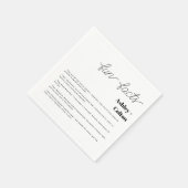 Serviette En Papier Simple Minimalist Fun Facts Couple Wedding (Coin)