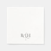 Serviette En Papier Simple Minimalist Monogram Wedding (Devant)