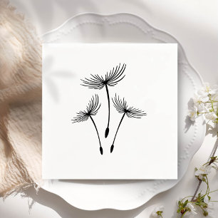 Serviette En Papier Simple minimaliste Dandelion soufflant