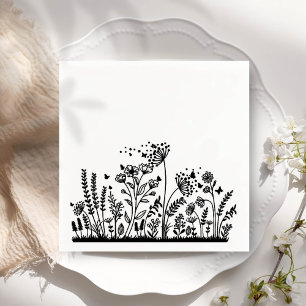 Serviette En Papier Simple minimaliste Dandelion soufflant