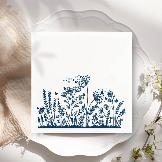 Serviette En Papier Simple minimaliste Dandelion soufflant