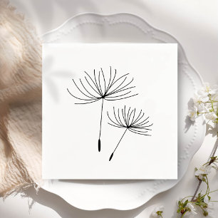 Serviette En Papier Simple minimaliste Dandelion soufflant