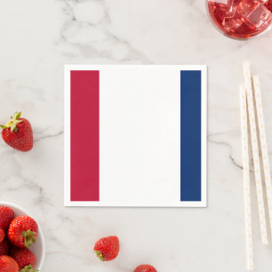 Serviette En Papier Simple minimaliste moderne rouge bleu blanc