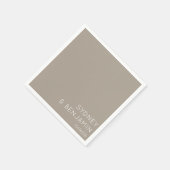 Serviette En Papier Simple minimaliste personnalisé mariage blanc (Coin)