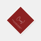 Serviette En Papier Simple minimaliste Red Graduation Party (Coin)