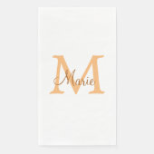 Serviette En Papier simple minimum ajouter nom monogramme orange brun  (Devant)