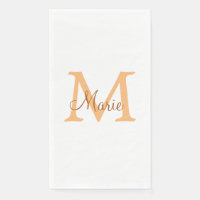 simple minimum ajouter nom monogramme orange brun 
