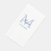 Serviette En Papier simple minimum ajouter nom monogramme violet vert (Coin)