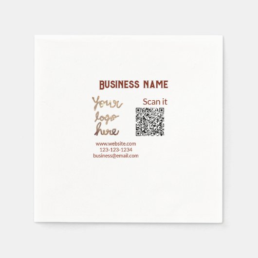 Serviette En Papier Simple minimum q r code ajouter logo code d'analys (Devant)