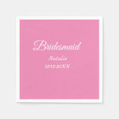 Serviette En Papier Simple minimum rose bridesmaid ajouter le nom de l (Devant)