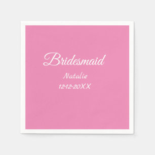 Serviette En Papier Simple minimum rose bridesmaid ajouter le nom de l