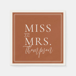 Serviette En Papier Simple Mlle à Mme Terracotta Fête des mariées Papi