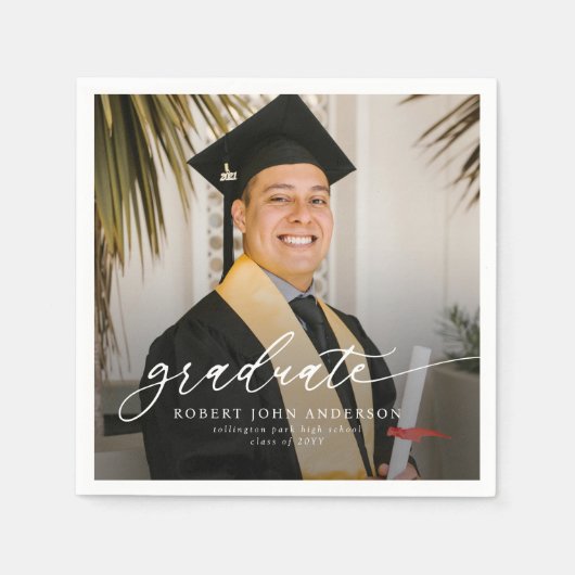 Serviette En Papier Simple Modern 2026 Photo Graduation (Devant)