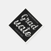 Serviette En Papier Simple Modern Calligraphy Graduation Black (Coin)