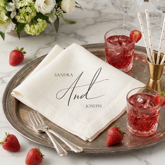 Serviette En Papier Simple modern elegant black and white basic 