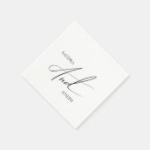 Serviette En Papier Simple modern elegant black and white basic  (Coin)