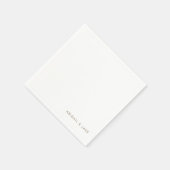 Serviette En Papier Simple Modern Font Gold Text Names Wedding (Coin)
