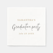 Serviette En Papier Simple Modern Script Nom Date Graduation Party (Devant)