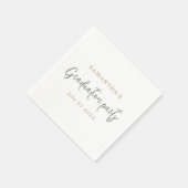 Serviette En Papier Simple Modern Script Nom Date Graduation Party (Coin)