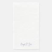 Serviette En Papier Simple Modern Script Noms Lavender Mariage (Devant)