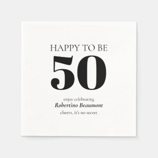 Serviette En Papier Simple Modern Surprise 50th Birthday Party