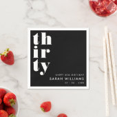 Serviette En Papier Simple moderne 30e fête d'anniversaire (En situation)