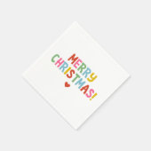 Serviette En Papier Simple moderne coloré Joyeux Noël (Coin)