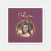 Serviette En Papier Simple Moderne Design élégant Burgundy Graduation  (Devant)