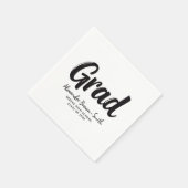 Serviette En Papier Simple Moderne Écriture Manuscrite Noir Et Blanc É (Coin)