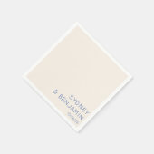 Serviette En Papier Simple moderne Ecru Blue Minimal Mariage personnal (Coin)