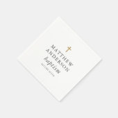 Serviette En Papier Simple moderne Elegant Cross Baby Baptism (Coin)