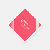 Serviette En Papier Simple moderne élégant Mariage de corail brillant (Coin)