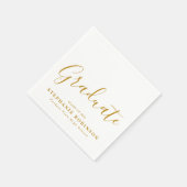 Serviette En Papier Simple moderne Gold Script Graduation Party (Coin)
